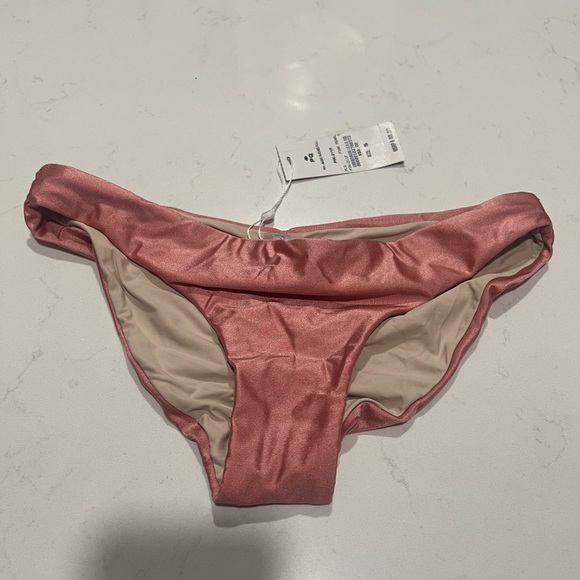 NWT PQ SWIM Pink Pearl Basic Ruched Bottoms 
Full / Small - Picture 3 of 6